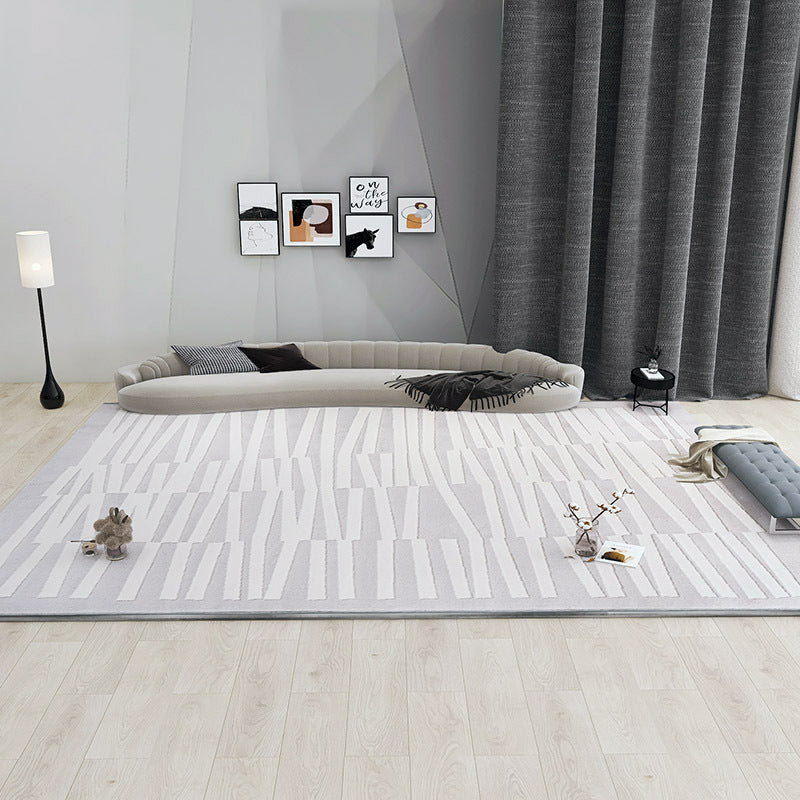 Light Luxury Minimalist Sofa Coffee Table Floor Mat White