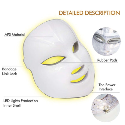 7 Colors LED Mask  LED Light Photon Face Mask