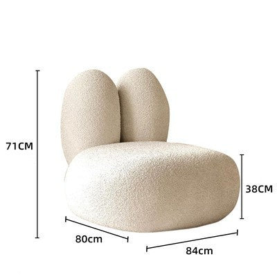 Curved Lamb Cashmere Fabric Sofa In Office, Bedroom and The Living Room