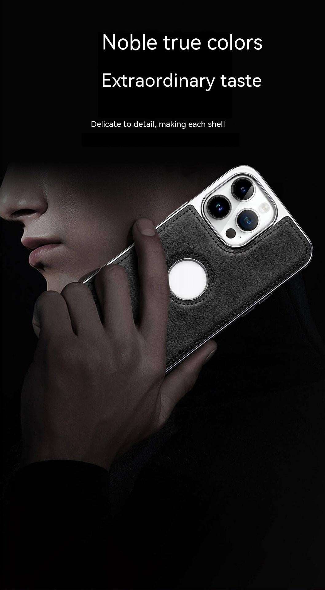 Applicable Phone Case All-inclusive Drop-resistant High-grade Leather Bracket Shell