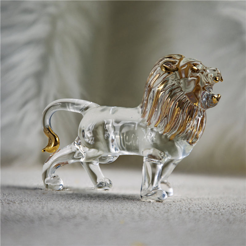 Crystal Lion Town House Home Office Mascot Decoration