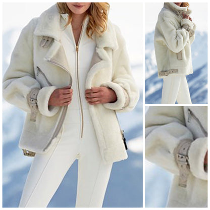 Women's Zipper Cardigan Plush Warm Jacket