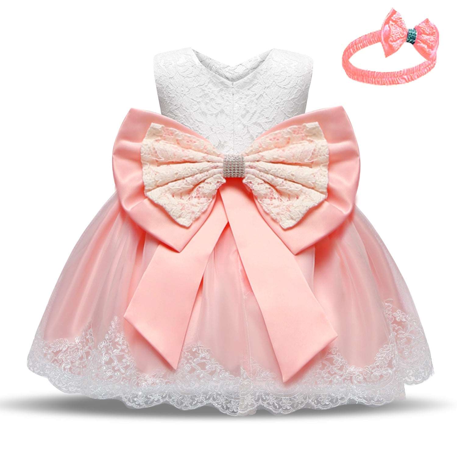 Baby Princess Dress: One Year Old Dress Bow Tutu Skirt Baby Toddler Lace Dress.