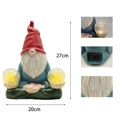 Solar LED Resin Ornaments Dwarf Doll Outdoor Statue