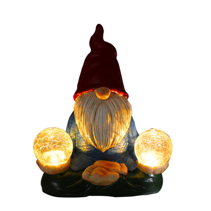 Solar LED Resin Ornaments Dwarf Doll Outdoor Statue