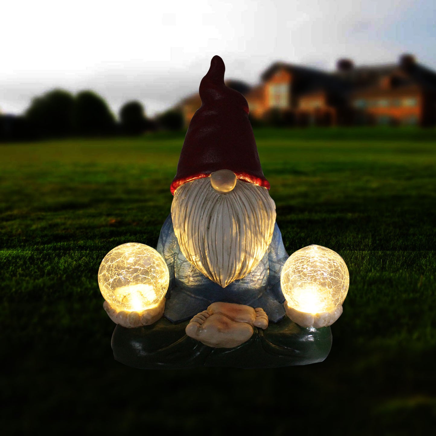 Solar LED Resin Ornaments Dwarf Doll Outdoor Statue