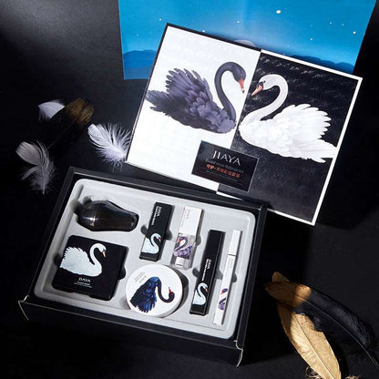 Black And White Swan Makeup Set Six-piece Gift Box For Beginners.