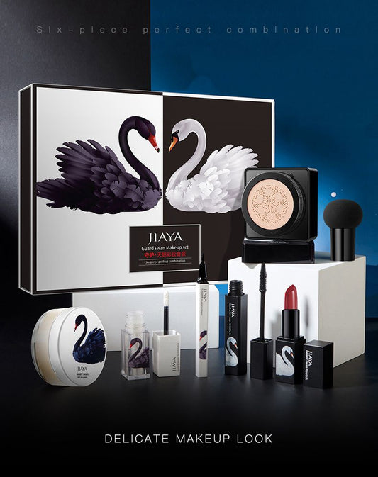 Black And White Swan Makeup Set Six-piece Gift Box For Beginners.