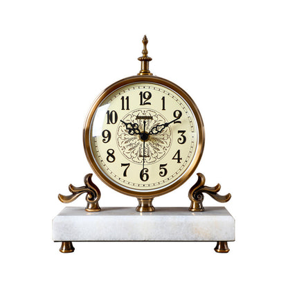 Nordic Desk Clock Desktop Desk Clock Clock Ornaments American Light Luxury Creative Retro Silent Desk Clock