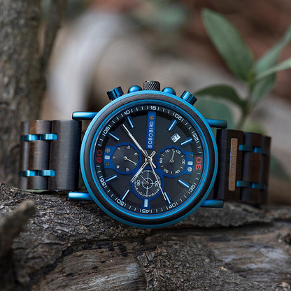 Men's Wooden Chronograph Watch