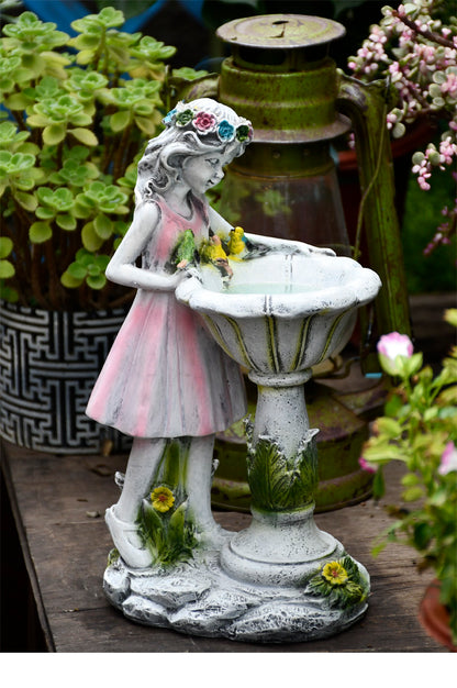 Creative Jewelry Flower Fairy Solar Ornament Resin Angel Figure Sculpture Outdoor Gardening Decoration