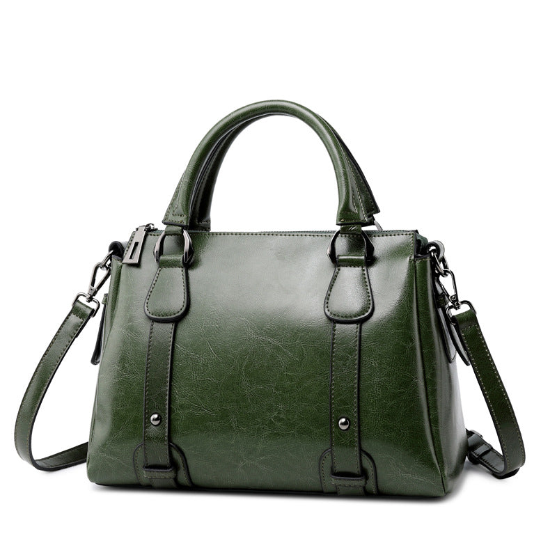 New Fashion Leather Handbags Cowhide Ladies Shoulder Handbags.