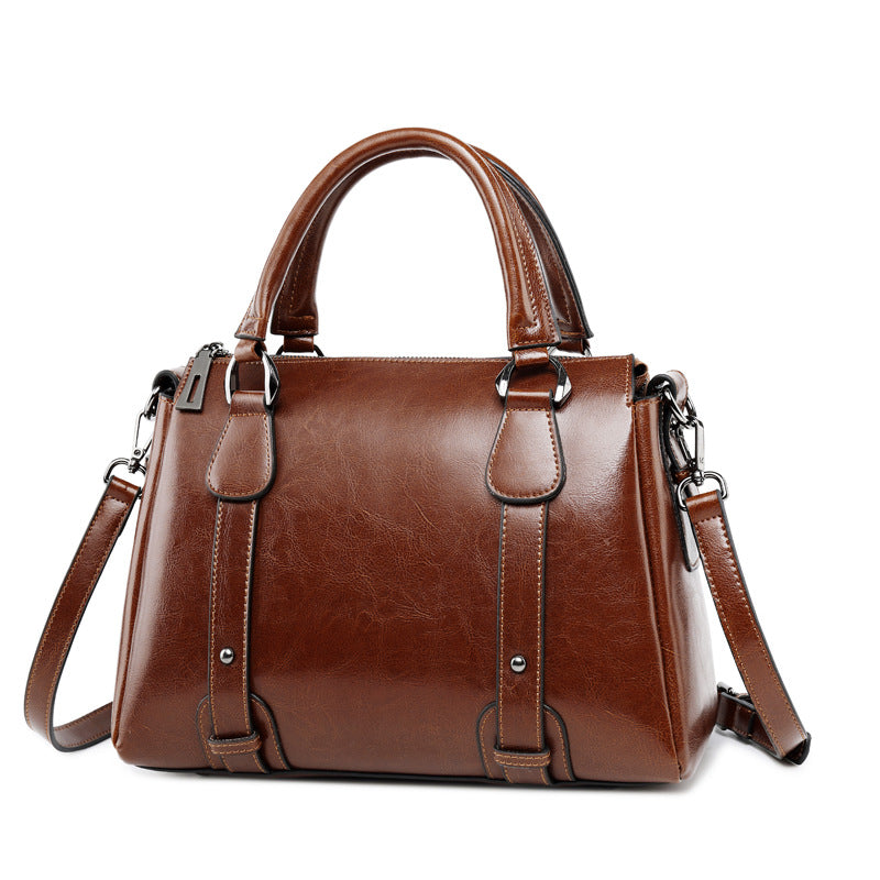 New Fashion Leather Handbags Cowhide Ladies Shoulder Handbags.