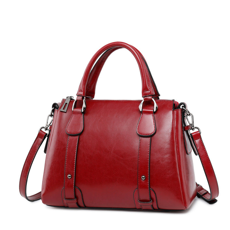 New Fashion Leather Handbags Cowhide Ladies Shoulder Handbags.