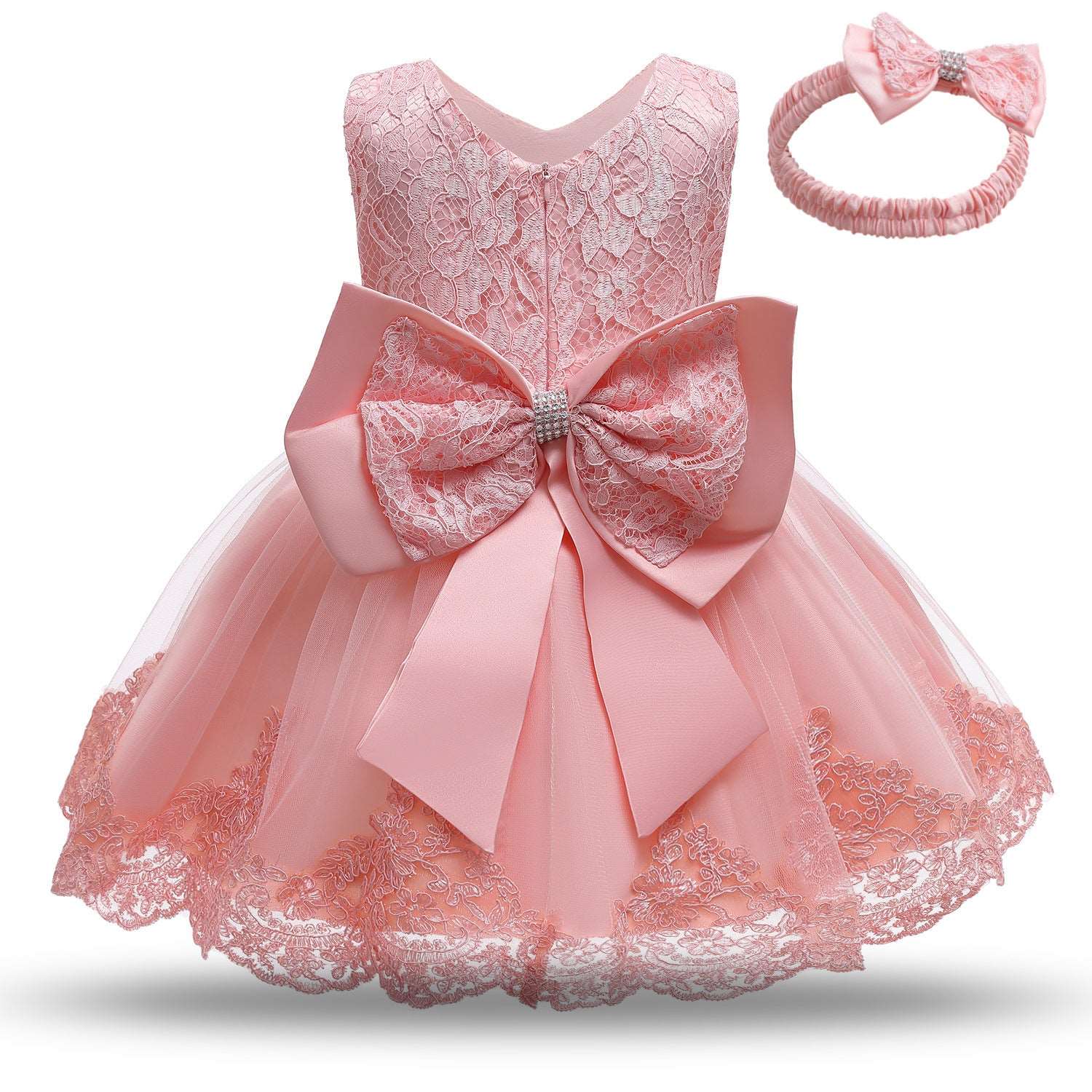 Baby Princess Dress: One Year Old Dress Bow Tutu Skirt Baby Toddler Lace Dress.