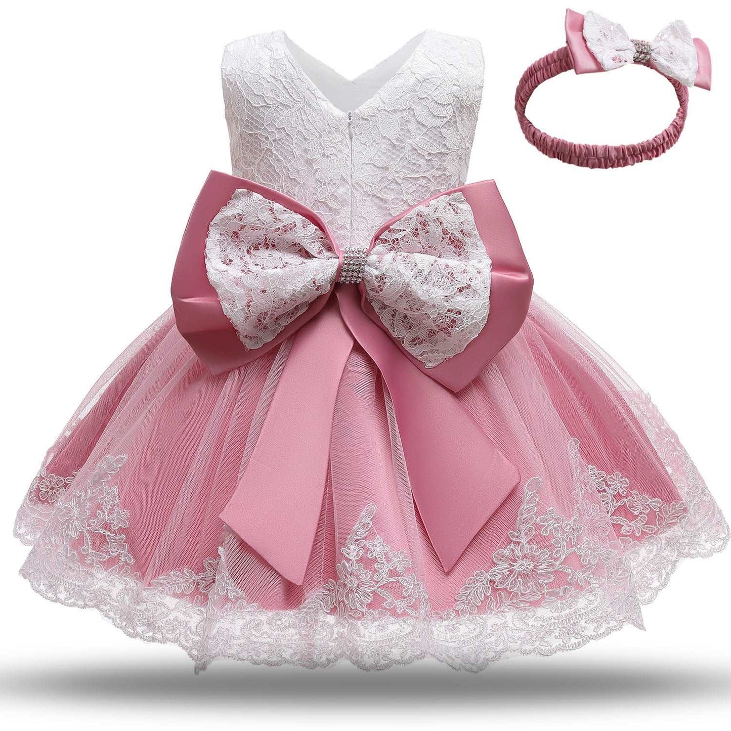 Baby Princess Dress: One Year Old Dress Bow Tutu Skirt Baby Toddler Lace Dress.