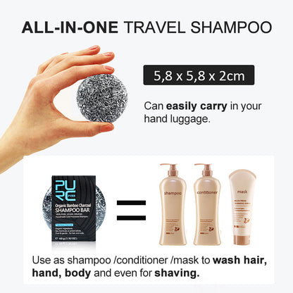 Hand-extracted bamboo charcoal shampoo soap