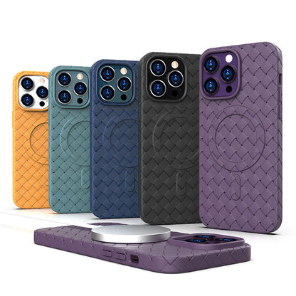 Heat Dissipation Magnetic Suction Woven Pattern Tpu Phone Case