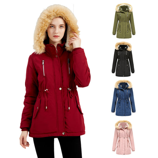 Winter Coat Detachable Hooded Fleece Jacket Women