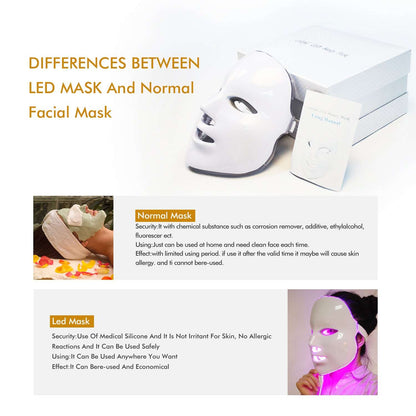 7 Colors LED Mask  LED Light Photon Face Mask