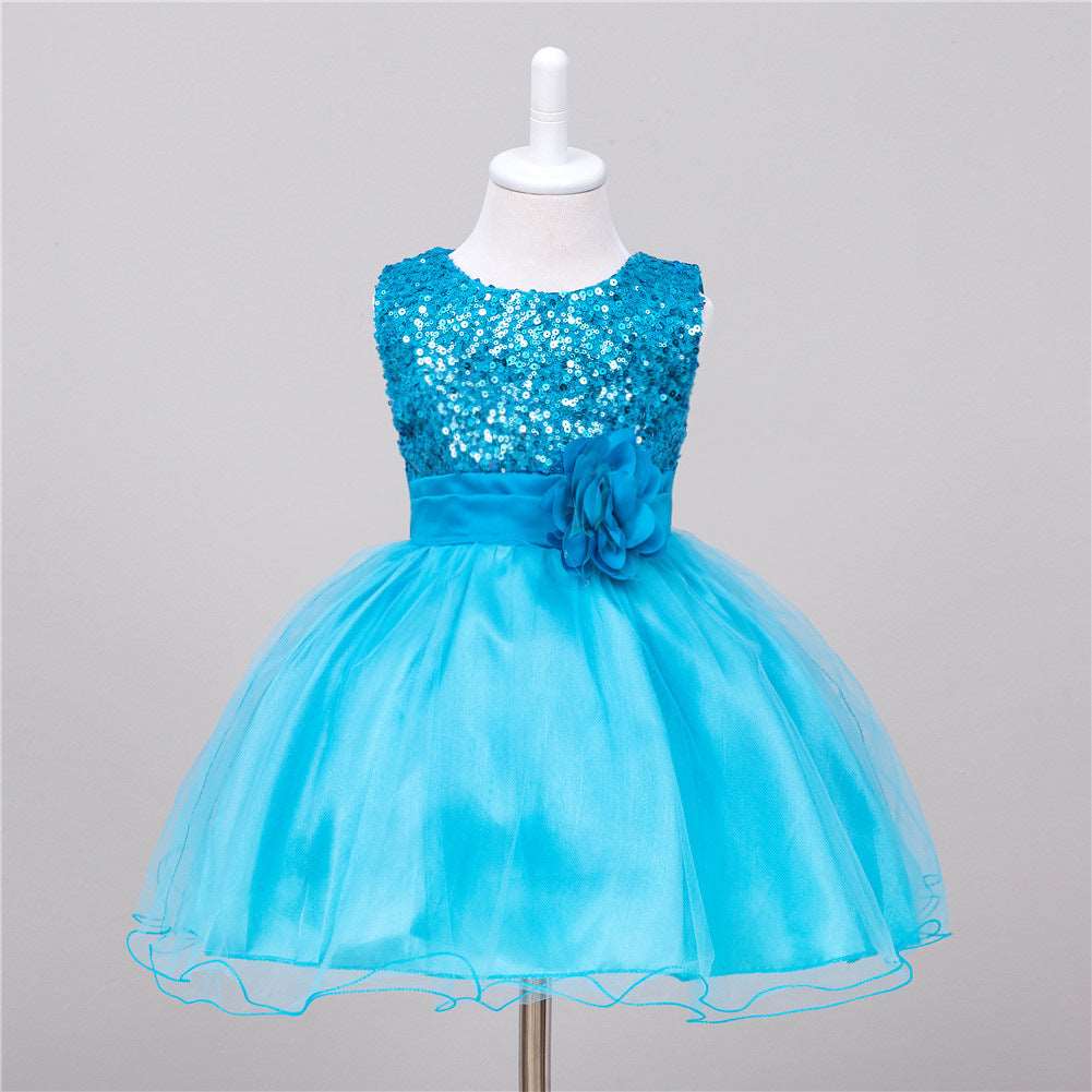 Baby Sequin Dress Flower Girl Wedding Princess Dress