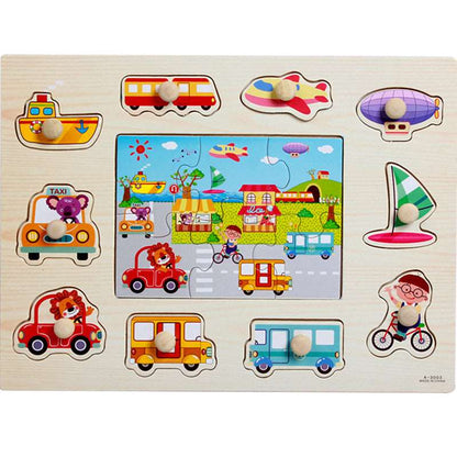 Animal Digital Letter Hand Grab Board Jigsaw Puzzle: Intellectual Wooden Toy for 1-3-4 Year Olds.