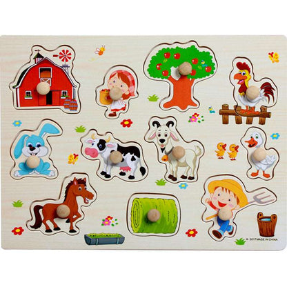 Animal Digital Letter Hand Grab Board Jigsaw Puzzle: Intellectual Wooden Toy for 1-3-4 Year Olds.