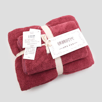 Coral velvet gift towel bath towel set