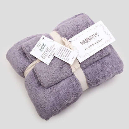 Coral velvet gift towel bath towel set