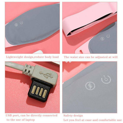 Warm Heating Vibration Electric Waist Belt Massage Menstrual Relief Period Pain