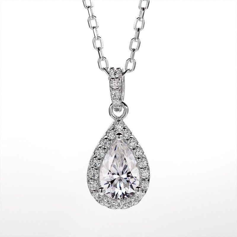 Fashion Water Drop 1 Carat Moissanite Necklace