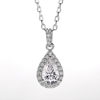 Fashion Water Drop 1 Carat Moissanite Necklace