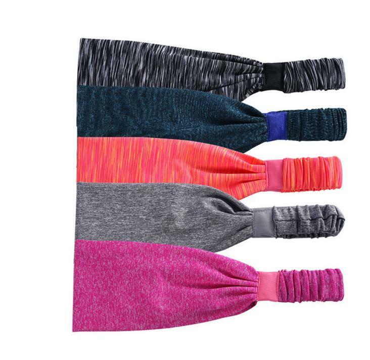 Men Women Sweat Sweatband Headband Yoga Gym Running Stretch Sports Head Band Random Color