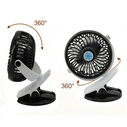 USB Battery Oscillating Clip On Fan Desk Baby Stroller Portable Air Cooling Fans