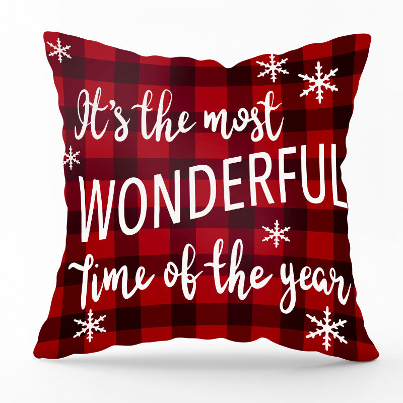 Santa plaid print pillowcase