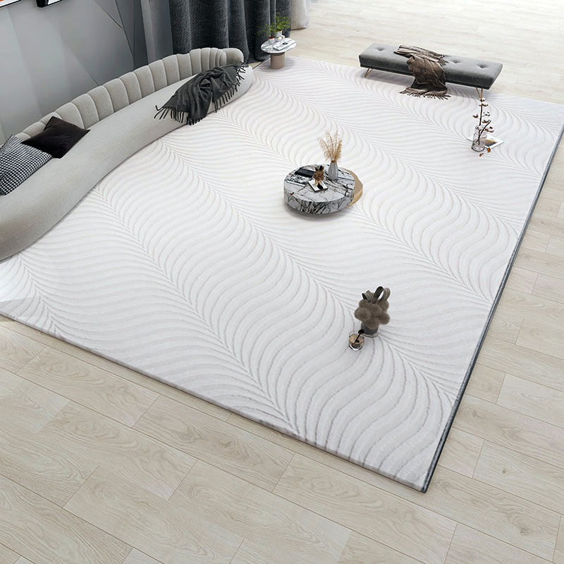 Light Luxury Minimalist Sofa Coffee Table Floor Mat White