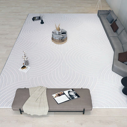 Light Luxury Minimalist Sofa Coffee Table Floor Mat White