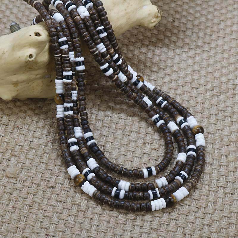 Men Tribe Ethnic Coconut Shell Necklace Men