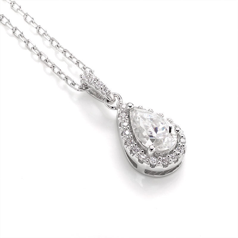 Fashion Water Drop 1 Carat Moissanite Necklace