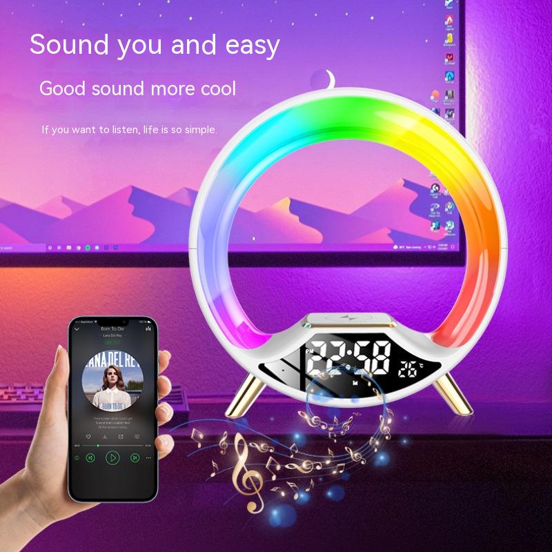 Full Circle Three In One Wireless Charging Multifunctional Bluetooth Speaker Night Light