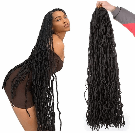 10-36inch chemical fiber crochet wig black earthworm curl Soft Locs Crochet Hair, 21 pieces