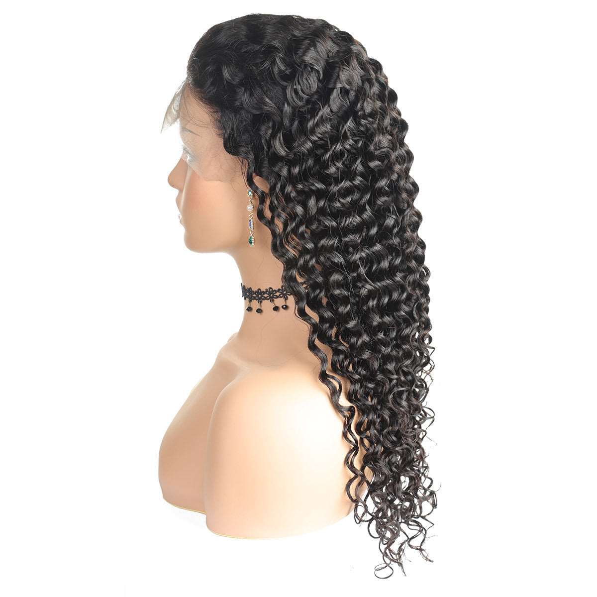 Brazilian lace front human hair wig - deep wave -  real hair - lace wig