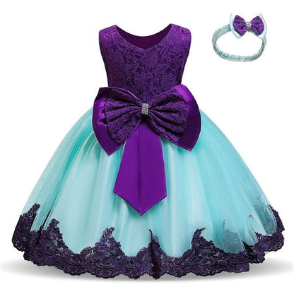 Baby Princess Dress: One Year Old Dress Bow Tutu Skirt Baby Toddler Lace Dress.