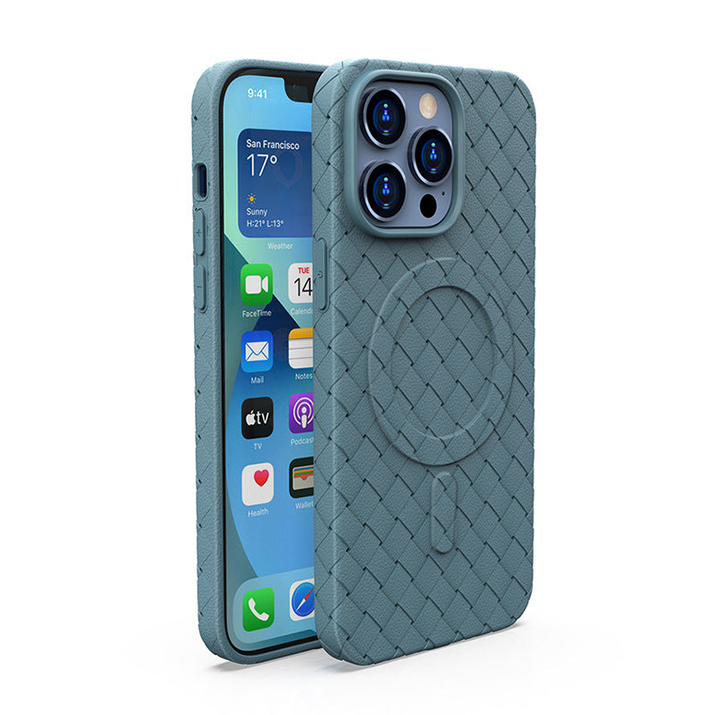 Heat Dissipation Magnetic Suction Woven Pattern Tpu Phone Case