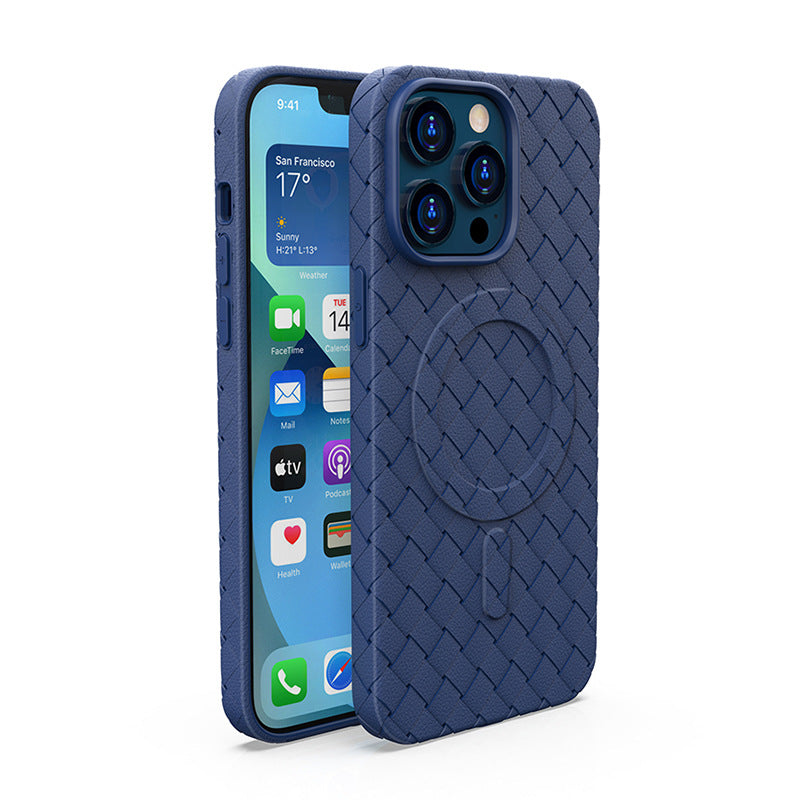 Heat Dissipation Magnetic Suction Woven Pattern Tpu Phone Case