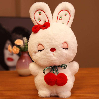 Bunny Plush Toy: Cherry Rabbit Doll for Playful Fun and Adorable Gift.