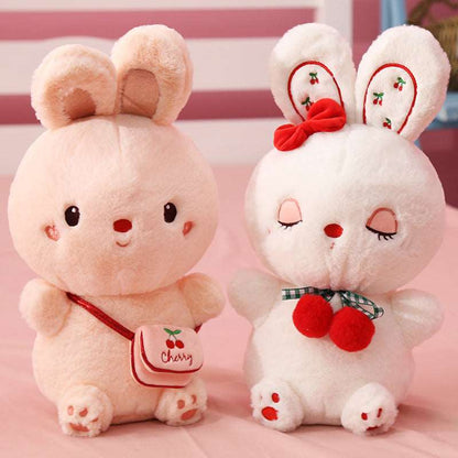 Bunny Plush Toy: Cherry Rabbit Doll for Playful Fun and Adorable Gift.