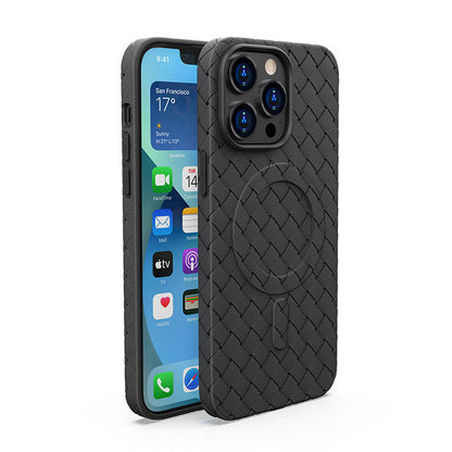 Heat Dissipation Magnetic Suction Woven Pattern Tpu Phone Case