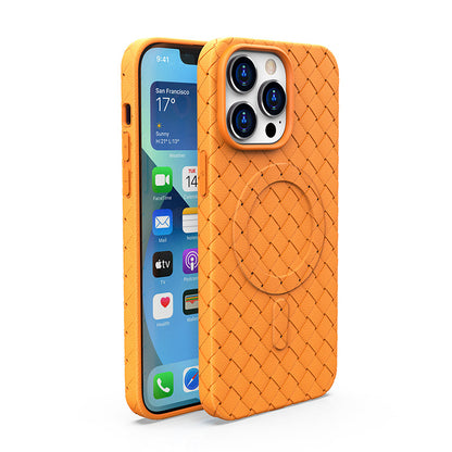 Heat Dissipation Magnetic Suction Woven Pattern Tpu Phone Case