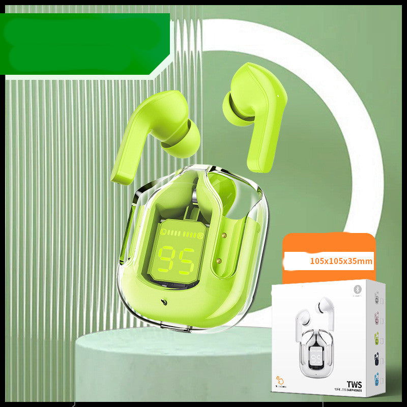 Transparent Wireless Bluetooth Headset Digital Display Noise Reduction True Wireless Sports Music